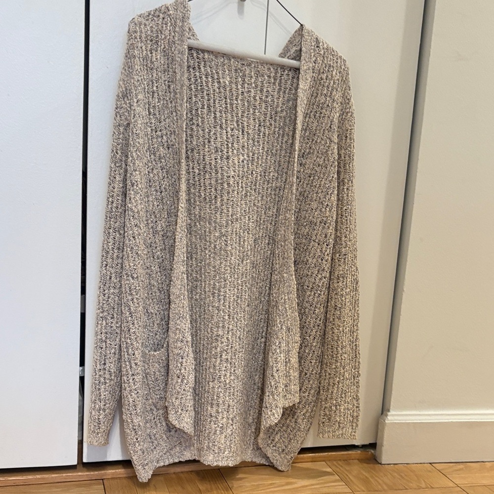 Elegant Heathered Women's Cardigan/Duster with hood and pockets